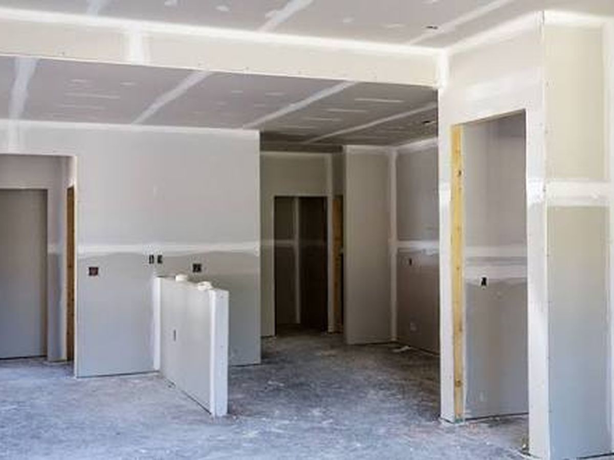 Drywall hung and finished